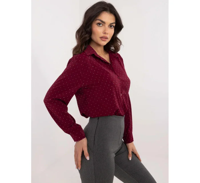 Dámska košeľa DHJ KS 19760.49P bordová - FPrise