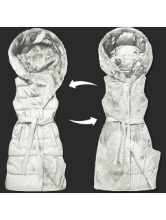 Hrubší oboustranná vesta v barvě ecru model 21310508 - MINORITY