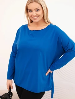 Dámske Plus veľkosť asymetrické dlhý rukáv blúzka Khabra