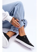 Damskie Sznurowane Trampki Czarne Etna Damskie Sznurowane Trampki Czarne Etna