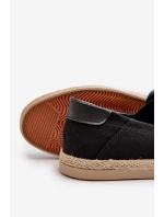 Męskie Tenisówki Espadryle Z Plecionką Czarne Fenen