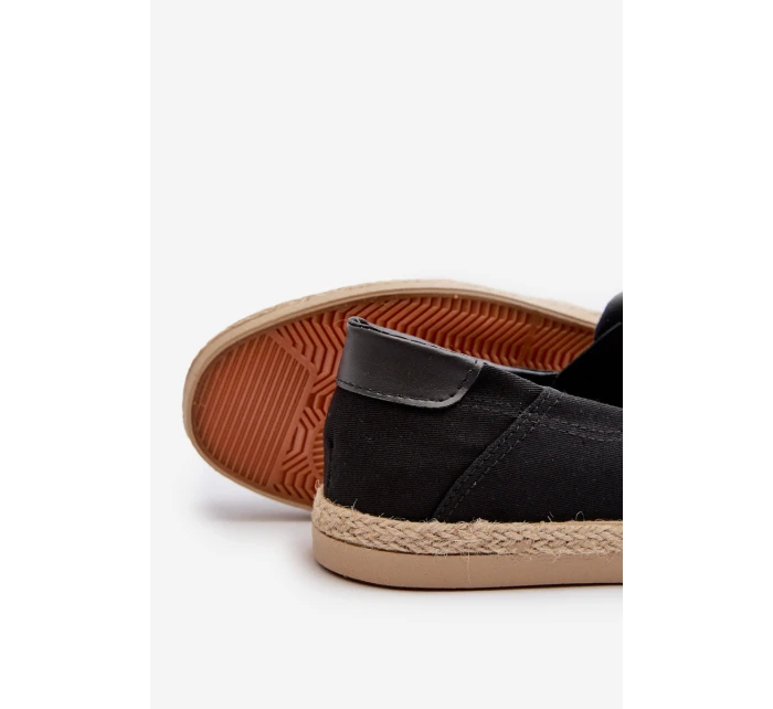 Męskie Tenisówki Espadryle Z Plecionką Czarne Fenen