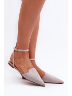 Wiązane Baleriny Eko Zamszowe Z Noskami W Szpic Szare Ellesara Wiązane Baleriny Eko Zamszowe Z Noskami W Szpic Szare Ellesara