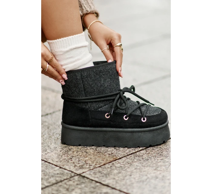 Sněhule S Na Platformě Černé model 21676673 - Boto