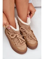 Śniegowce Damskie Na Platformie Ocieplane Futerkiem Camel Aziara Śniegowce Damskie Na Platformie Ocieplane Futerkiem Camel Aziara