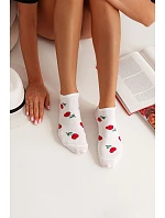 Dámské nízké ponožky s třešněmi bílé Dámské nízké ponožky s třešněmi bílé