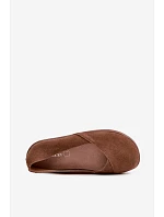 Dámské barefoot baleríny z přírodní semiš hnědé Mirelia
