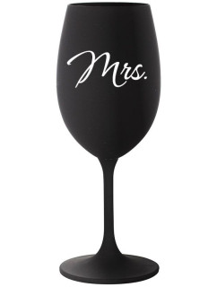 MRS. - černá sklenice na víno 350 ml