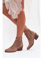 Dámské kovbojky model 22103948 béžové - S.Barski Dámské kovbojky model 22103948 béžové - S.Barski