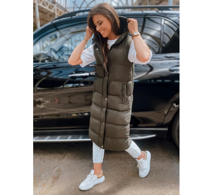 Dámská prošívaná vesta zelená Dstreet model 21965509 - FashionStreet Dámská prošívaná vesta zelená Dstreet model 21965509 - FashionStreet