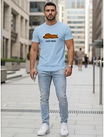 Pánske tričko s potlačou modré FashionStreet NX5092R