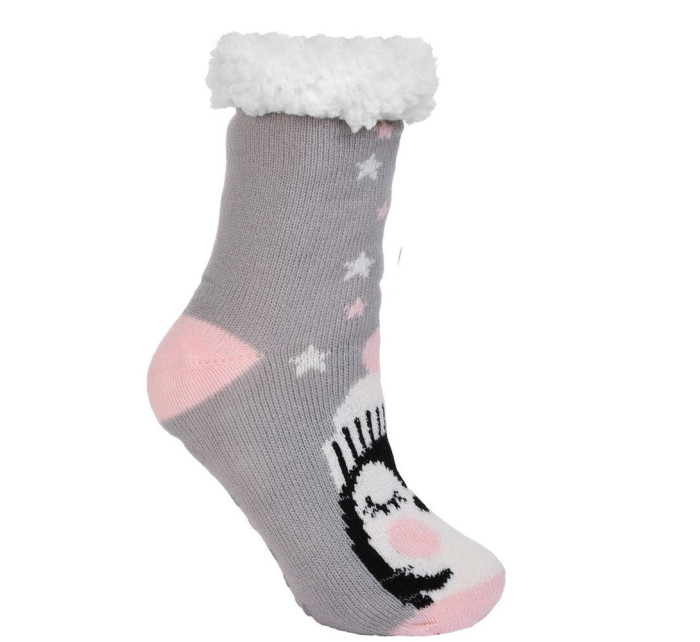 Detské zateplené ponožky Penguin šedé s nopkami