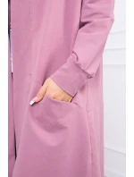 Tmavě růžová bunda oversize s kapucí