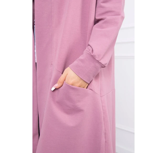 Tmavě růžová bunda oversize s kapucí