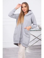 Zateplená mikina so zipsom na chrbte sivá Zateplená mikina so zipsom na chrbte sivá