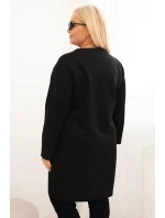 Dámské šaty Plus Size model 21439134 s kapsou a rukávem 3/4 černá - K-Fashion Dámské šaty Plus Size model 21439134 s kapsou a rukávem 3/4 černá - K-Fashion