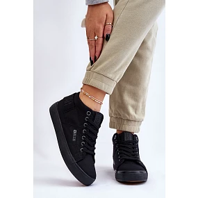 Damskie Klasyczne Wysokie Trampki Big Star LL274001 Czarne