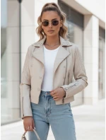 Dámská kožená bunda ramones beige Dstreet model 21973532 - FashionStreet Dámská kožená bunda ramones beige Dstreet model 21973532 - FashionStreet