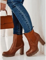 Dámské kozačky na podpatku camel Dstreet model 21982162 - FashionStreet