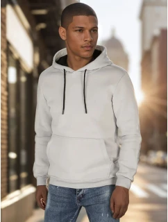 Pánska základná mikina s kapucňou svetlo šedá FashionStreet BX5862