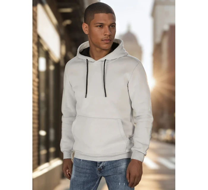 Pánska základná mikina s kapucňou svetlo šedá FashionStreet BX5862 Pánska základná mikina s kapucňou svetlo šedá FashionStreet BX5862