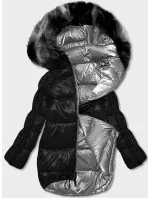 Šedo-čierna obojstranná oversize bunda (h-1088-61)