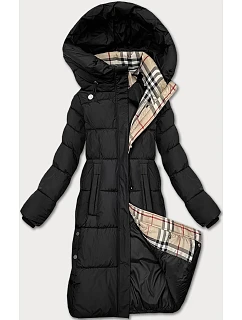 Zimowa kurtka damska z kapturem czarna model 21247792 - Glakate