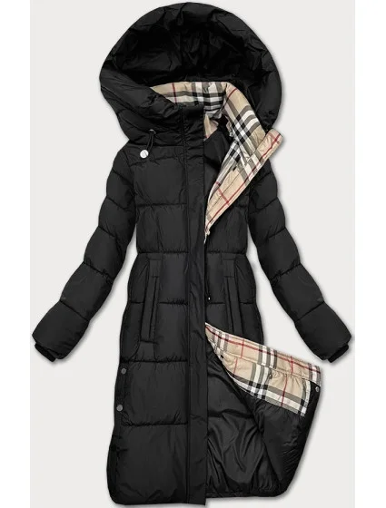 Zimowa kurtka damska z kapturem czarna model 21247792 - Glakate Zimowa kurtka damska z kapturem czarna model 21247792 - Glakate