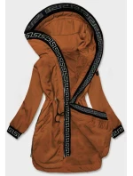 Tenká dámská bunda v karamelové barvě s ozdobnou lemovkou model 21371209 - S'WEST