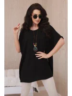 Oversized halenka s přívěskem černý