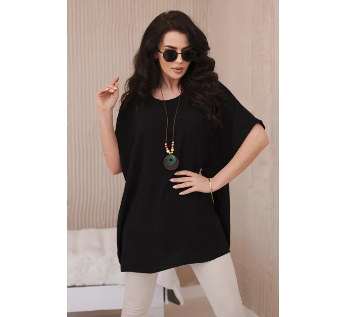 Oversized halenka s přívěskem černý