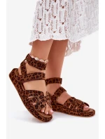 Sandały Damskie Z Rzepami Panterka Uvissa