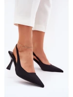 Sandały Damskie Na Szpilce Czarne Lunira