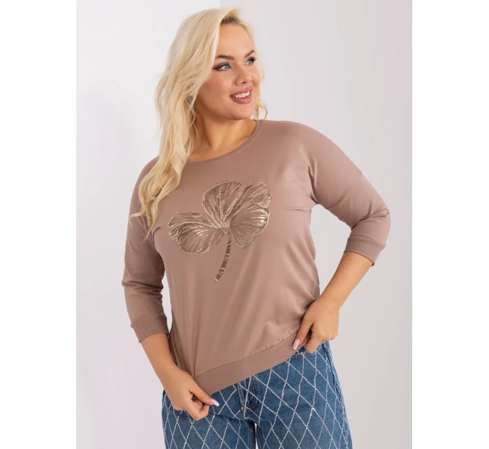 Bluzka RV BZ model 19154315 ciemny bezowy - FPrice Bluzka RV BZ model 19154315 ciemny bezowy - FPrice