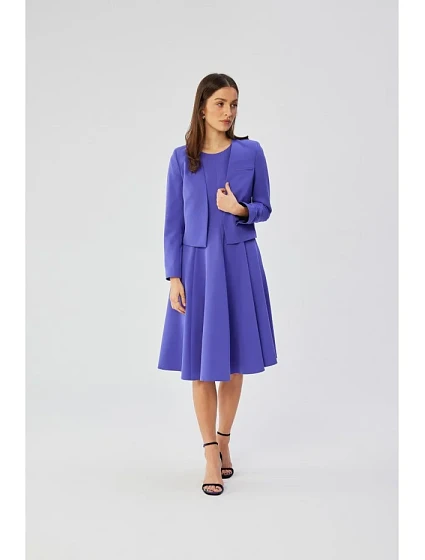 model 19647285 Přiléhavé šaty bez rukávů fialové - STYLOVE