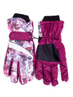 Dámske zimné lyžiarske rukavice Yoclub REN-0250K-A150 Maroon