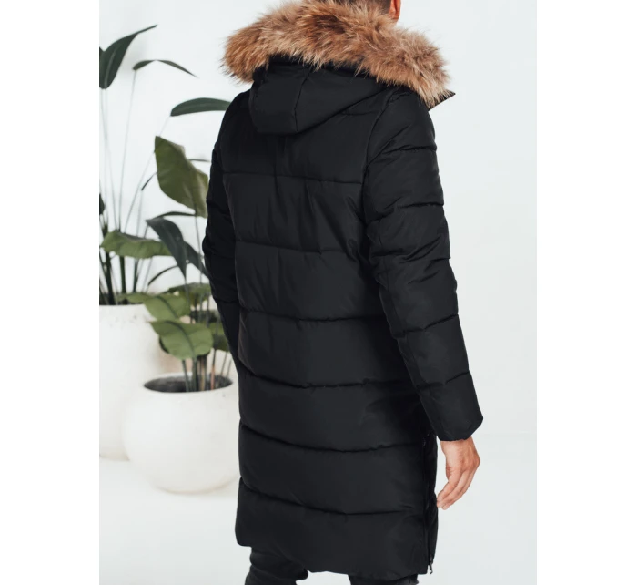 Pánska prešívaná zimná bunda čierna TX5074