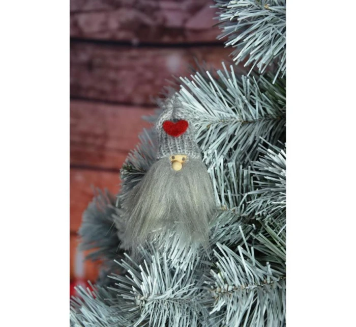 DLHOVLASÝ PRÍVESOK SIVÝ SANTA CLAUS