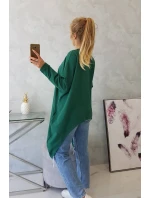 Oversize blúzka s potlačou tmavo zelená Oversize blúzka s potlačou tmavo zelená