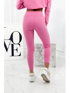 Bavlnená mikina + legíny svetlo ružová