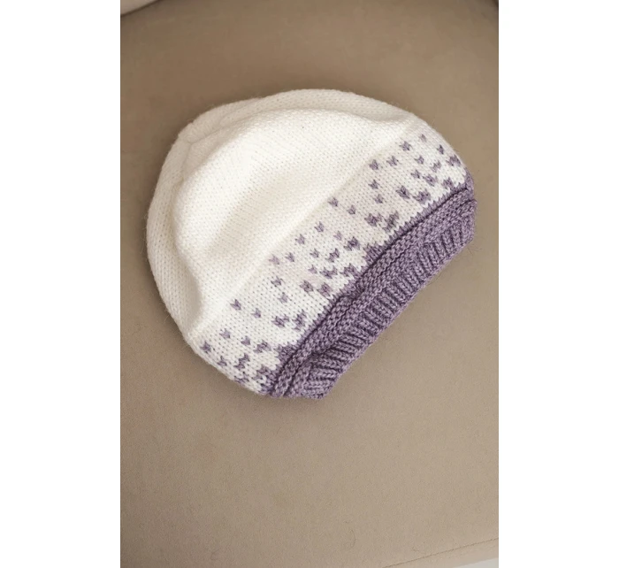 Dámská zimní čepice z vlny s krystaly model 21750448 grafitová - K-Fashion Dámská zimní čepice z vlny s krystaly model 21750448 grafitová - K-Fashion