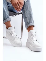 model 21647188 Dámské Kožené Sportovní Boty Na Platformě Bílé - Zazoo model 21647188 Dámské Kožené Sportovní Boty Na Platformě Bílé - Zazoo