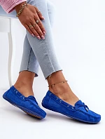 Damskie Zamszowe Mokasyny Niebieskie Si Passione
