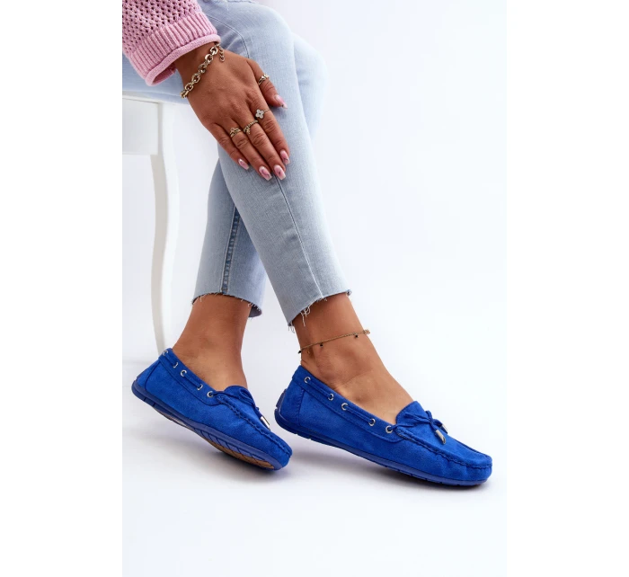 Damskie Zamszowe Mokasyny Niebieskie Si Passione