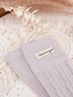 Dámske teplé ponožky s vlnou - svetlosivé