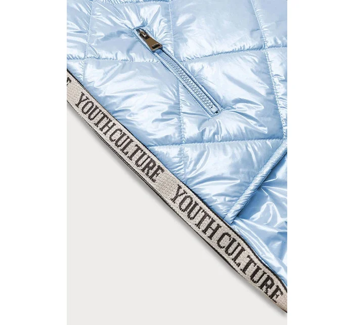 Svetlomodrá lesklá dámska vesta (AG3-02)