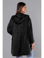 Tenký černý asymetrický dámský přehoz přes oblečení model 18001553 - S'WEST