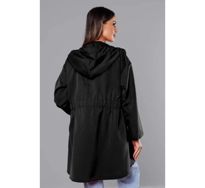 Tenký černý asymetrický dámský přehoz přes oblečení model 18001553 - S'WEST