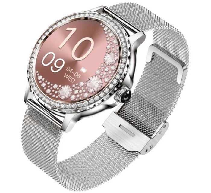 Dámské chytré hodinky Stříbrný náramek + řemínek model 21806347 - RUBICON Dámské chytré hodinky Stříbrný náramek + řemínek model 21806347 - RUBICON