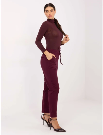 Spodnie IT SP model 21791053 bordowy - FPrice Spodnie IT SP model 21791053 bordowy - FPrice